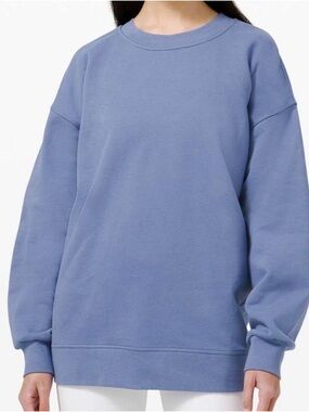 Lululemon Perfectly Oversized Pullover Crew Blue Washed Water Medium 23”ptp🔥EUC
